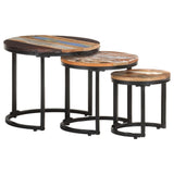 Side Tables 3 pcs Solid Reclaimed Wood