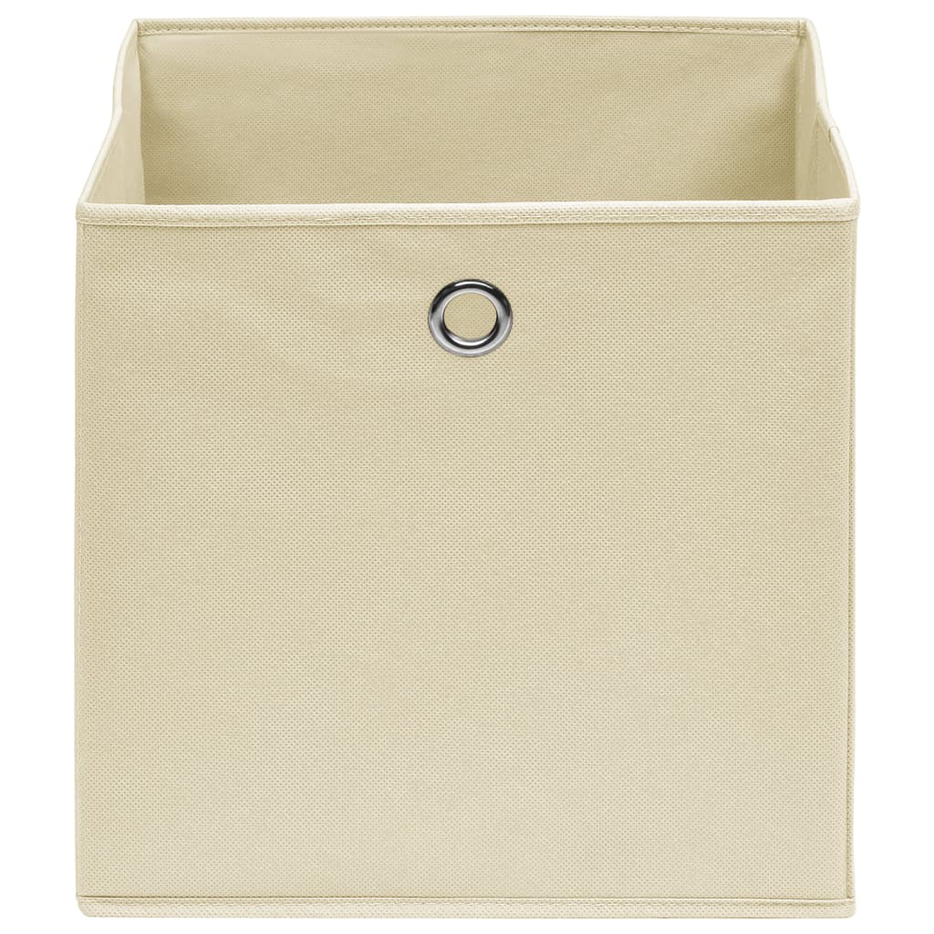 Storage Boxes 4 pcs Non-woven Fabric 28x28x28 cm Cream