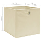 Storage Boxes 4 pcs Non-woven Fabric 28x28x28 cm Cream