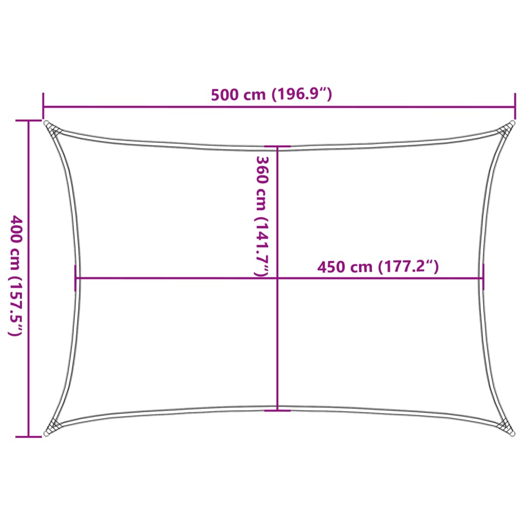 Sunshade Sail 160 g/m² Anthracite 4x5 m HDPE