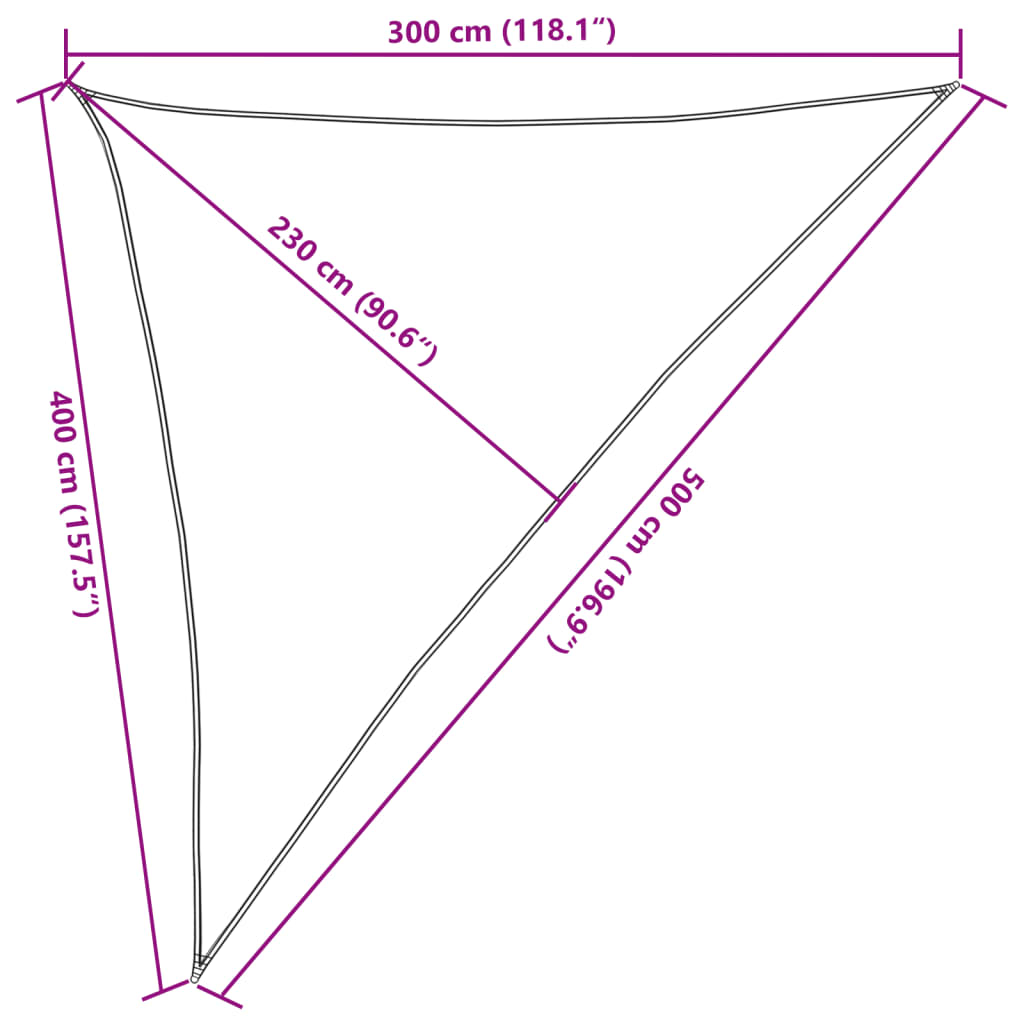 Sunshade Sail 160 g/m² Anthracite 3x4x5 m HDPE