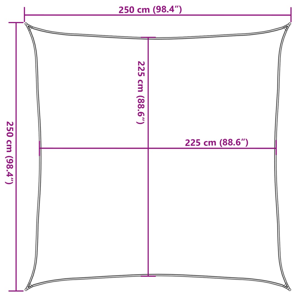 Sunshade Sail 160 g/m² Beige 2.5x2.5 m HDPE