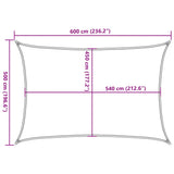 Sunshade Sail 160 g/m² Cream 5x6 m HDPE