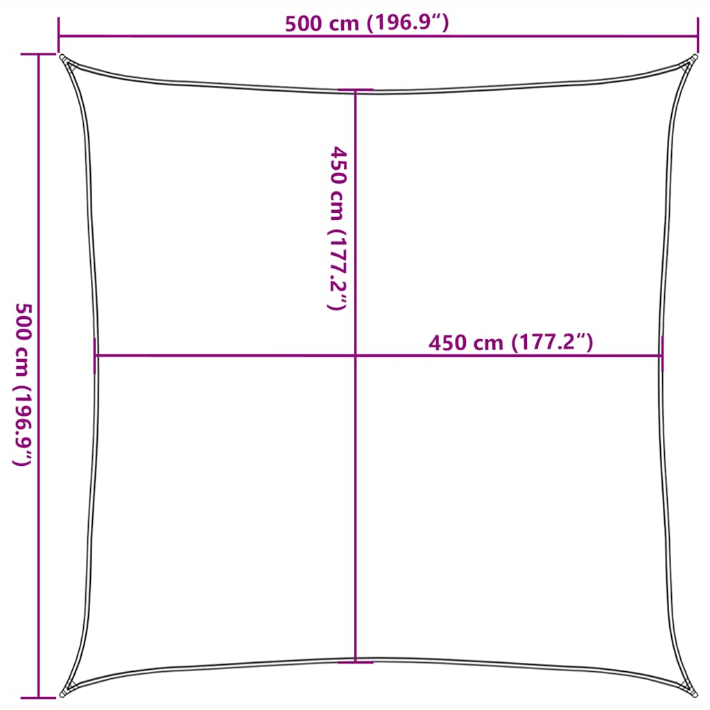 Sunshade Sail 160 g/m² White 5x5 m HDPE