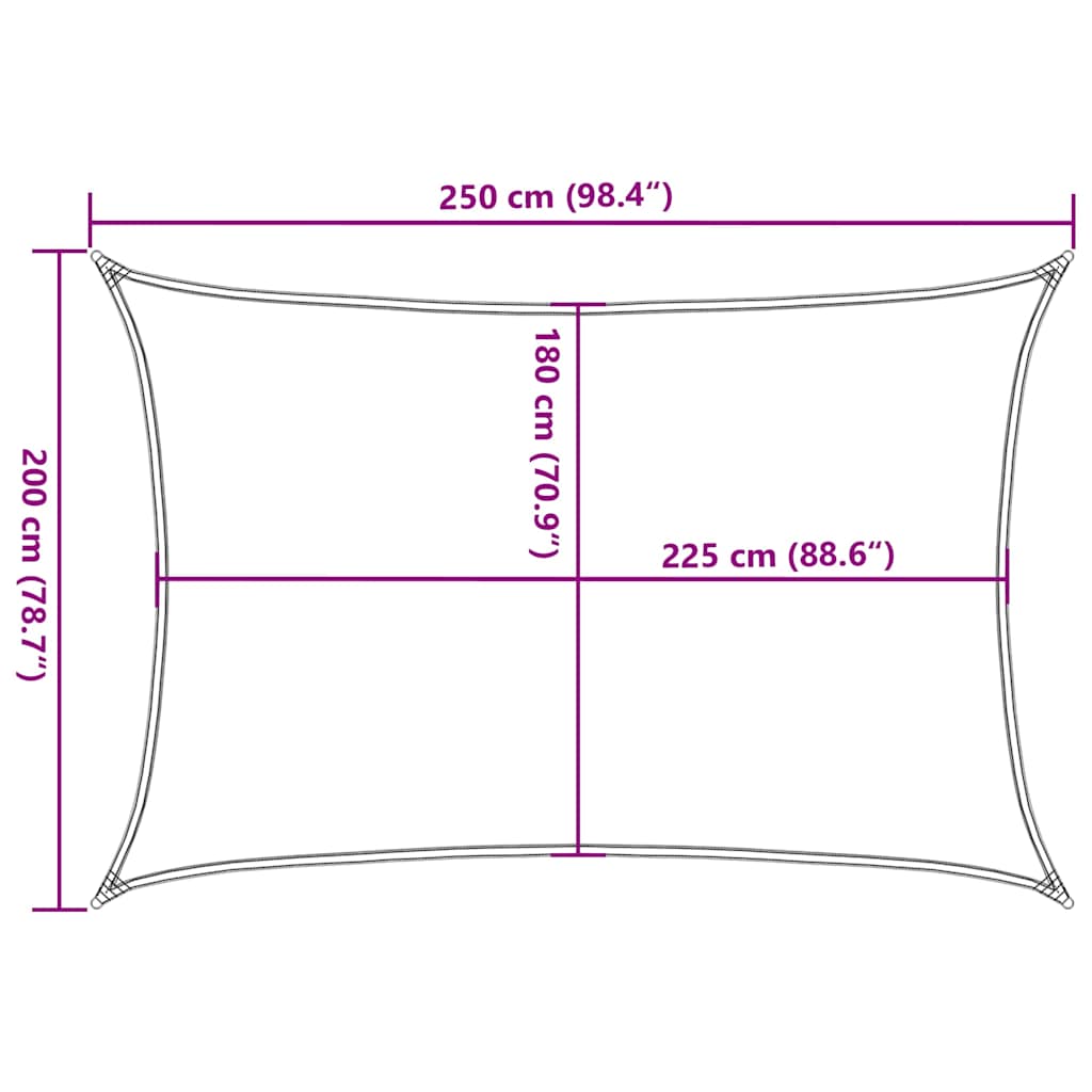 Sunshade Sail 160 g/m² White 2x2.5 m HDPE