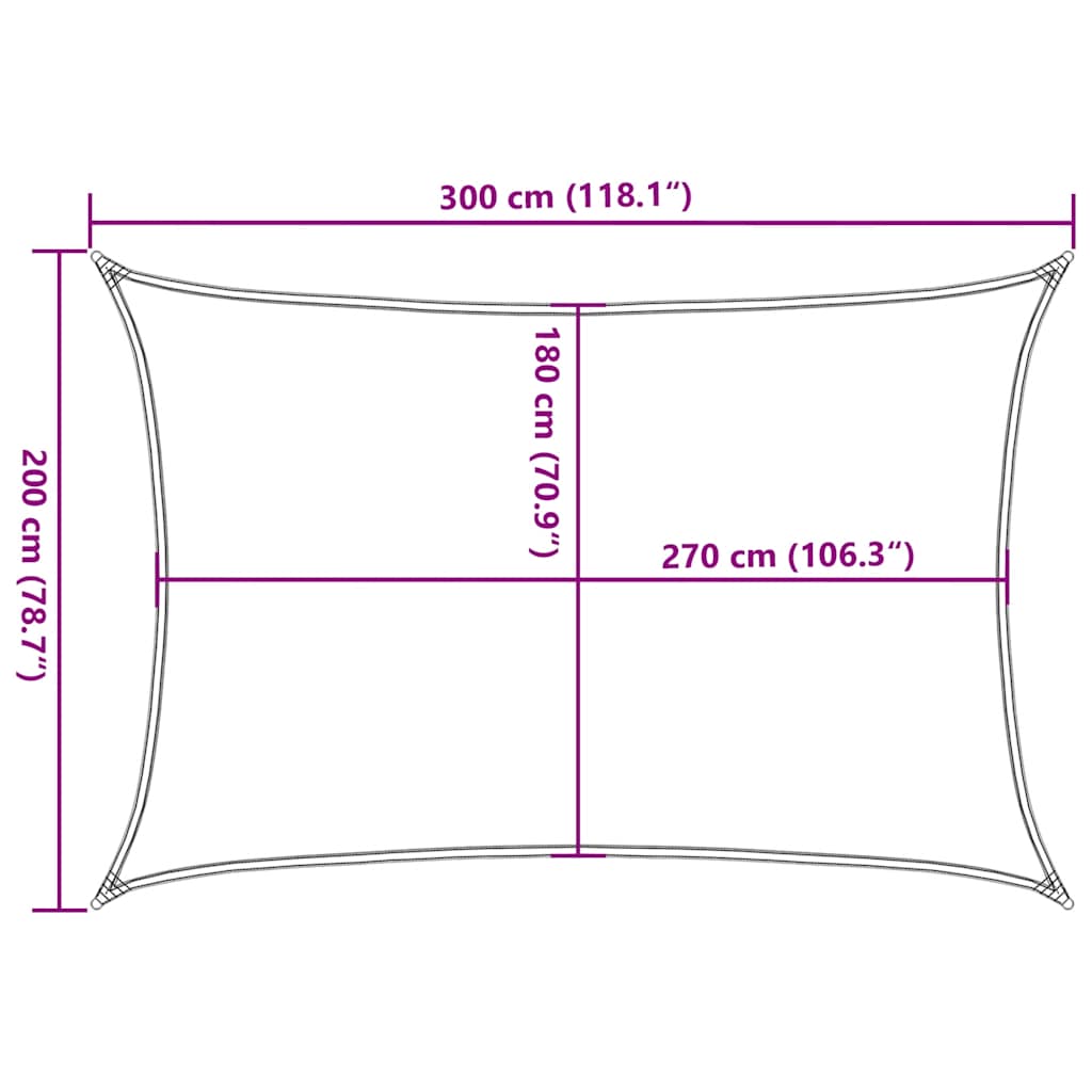 Sunshade Sail 160 g/m² White 2x3 m HDPE