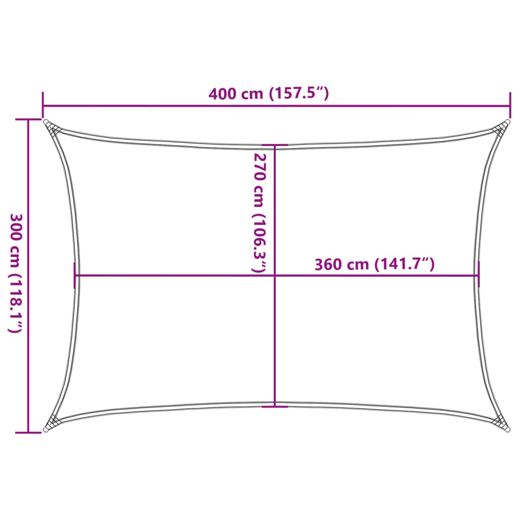 Sunshade Sail 160 g/m² White 3x4 m HDPE