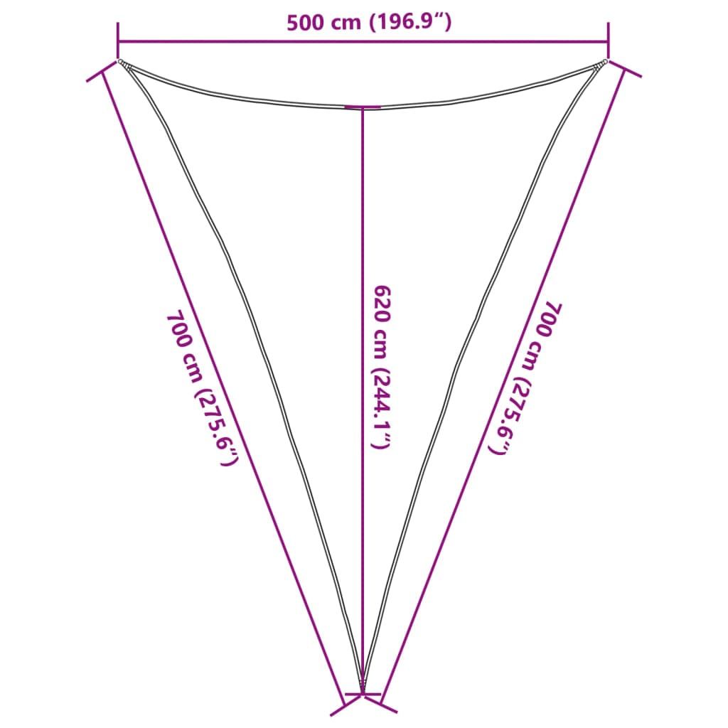 Sunshade Sail 160 g/m² White 5x7x7 m HDPE