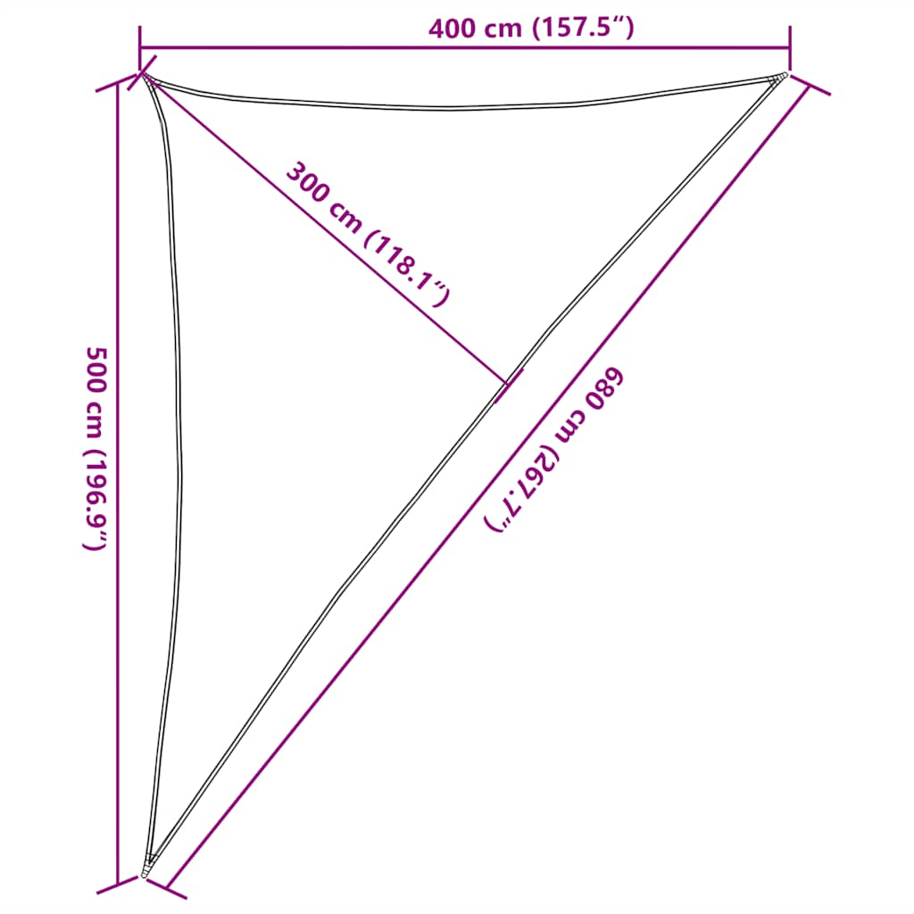 Sunshade Sail 160 g/m² Terracotta 4x5x6.8 m HDPE