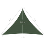 Sunshade Sail 160 g/m² Dark Green 4x4x4 m HDPE