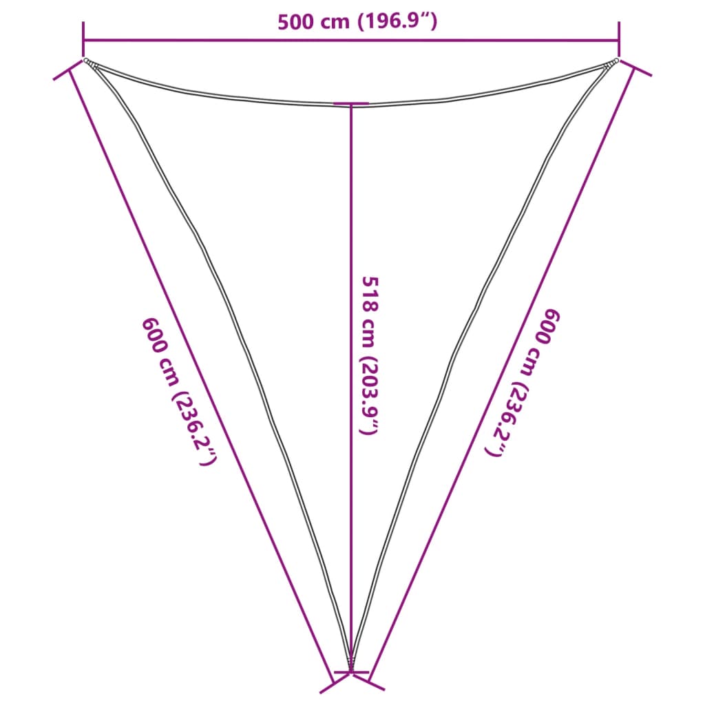 Sunshade Sail 160 g/m² Dark Green 5x6x6 m HDPE