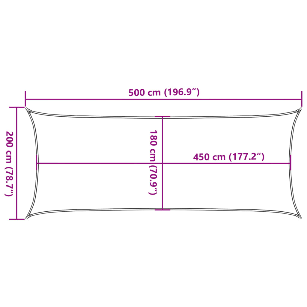 Sunshade Sail 160 g/m² Yellow 2x5 m HDPE