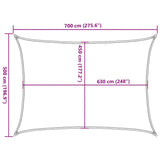 Sunshade Sail 160 g/m² Rectangular Yellow 5x7 m HDPE