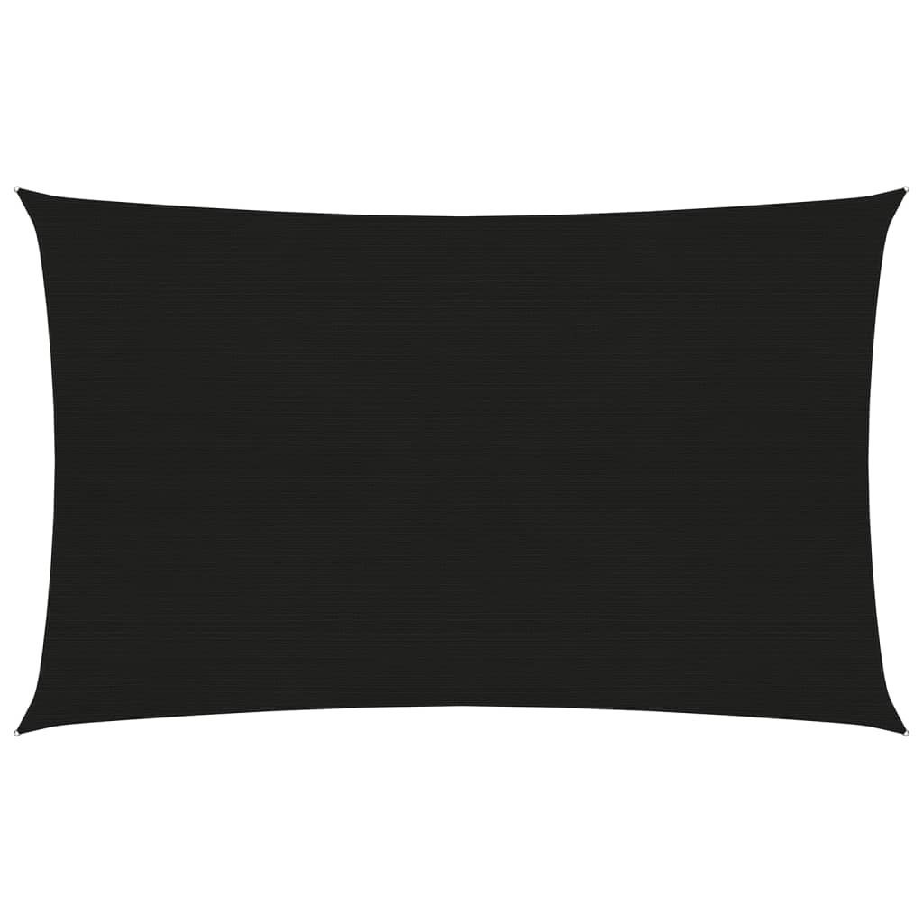 Sunshade Sail 160 g/m² Black 2.5x4.5 m HDPE