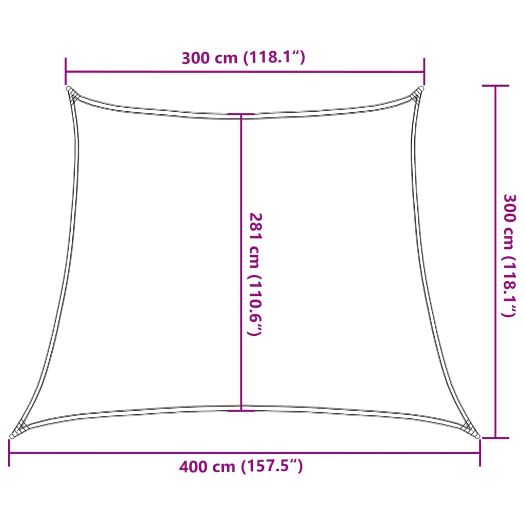 Sunshade Sail 160 g/m² Black 3/4x3 m HDPE