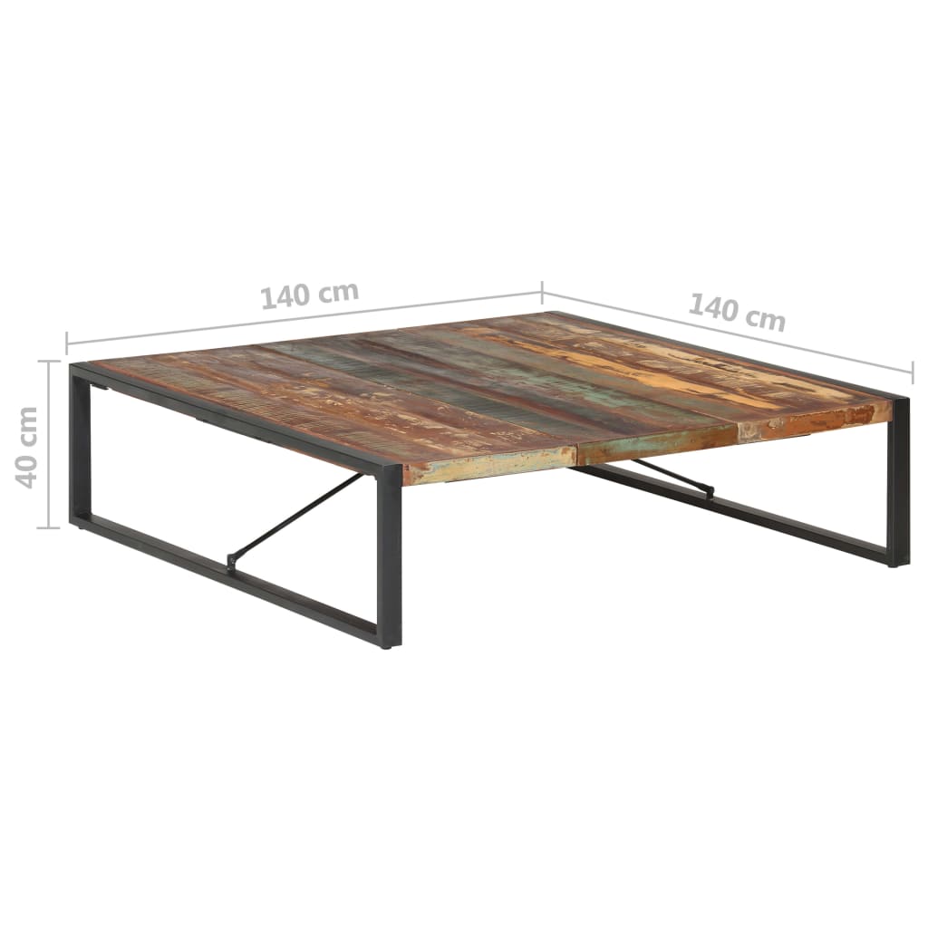 Coffee Table 140x140x40 cm Solid Reclaimed Wood