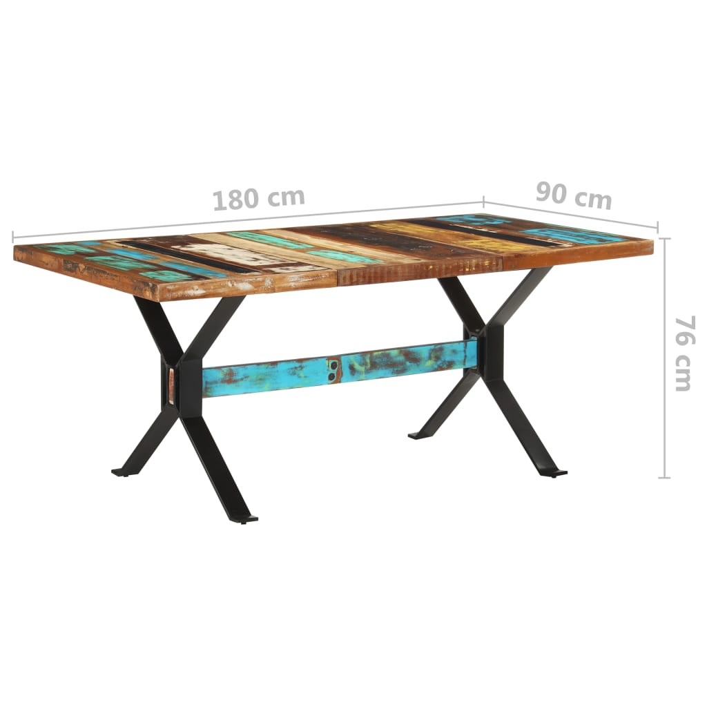 Dining Table 180x90x76 cm Solid Reclaimed Wood