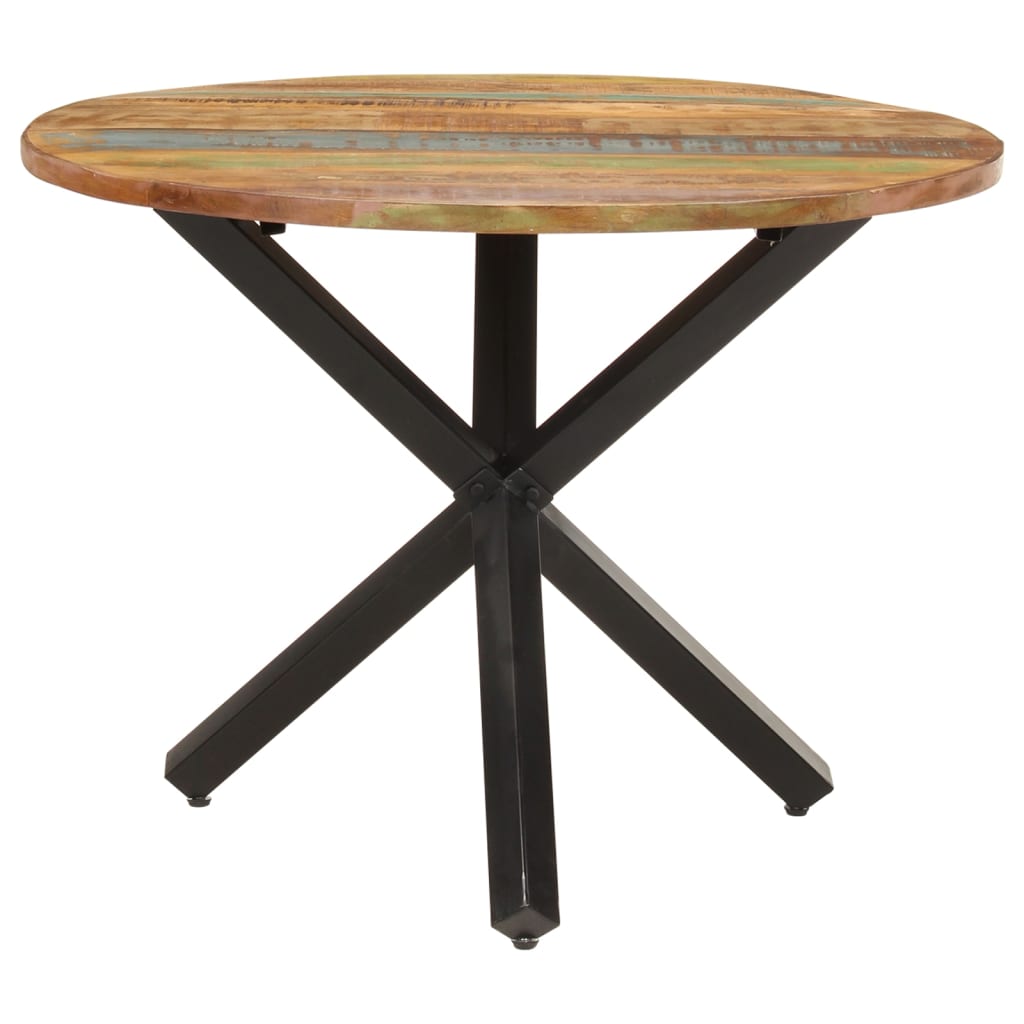 Dining Table Round 100x100x75 cm Solid Reclaimed Wood