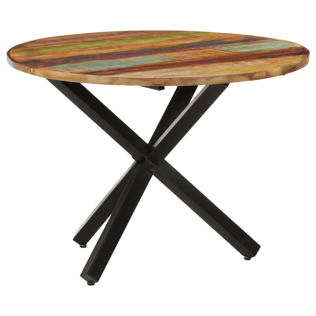 Dining Table Round 100x100x75 cm Solid Reclaimed Wood