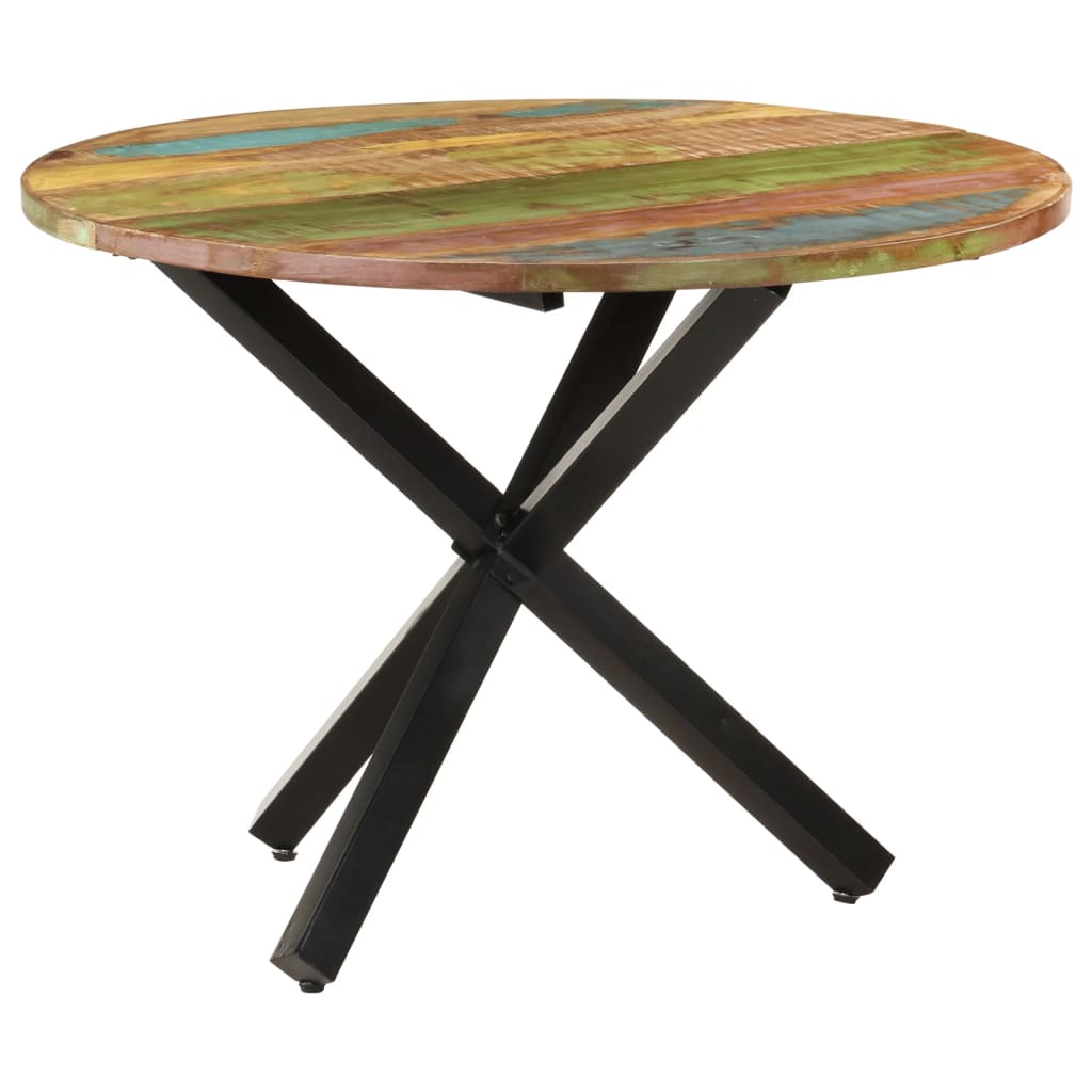 Dining Table Round 100x100x75 cm Solid Reclaimed Wood