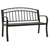 Garden Bench with a Table 125 cm Steel Black