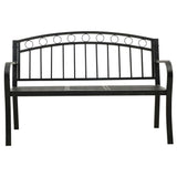 Garden Bench with a Table 125 cm Steel Black