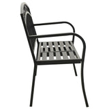 Garden Bench with a Table 125 cm Steel Black