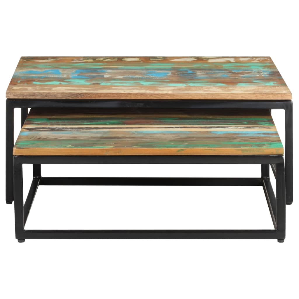 Nesting Coffee Tables 2 pcs Solid Reclaimed Wood