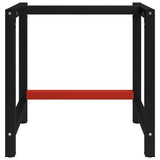 Work Bench Frame Metal 80x57x79 cm Black and Red