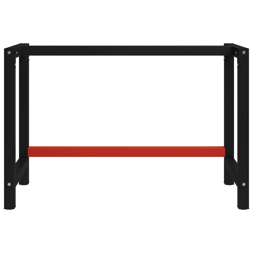 Work Bench Frame Metal 120x57x79 cm Black and Red