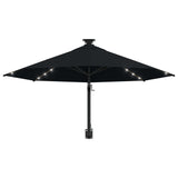 Wall-mounted Garden Parasol with LEDs 300 cm Black