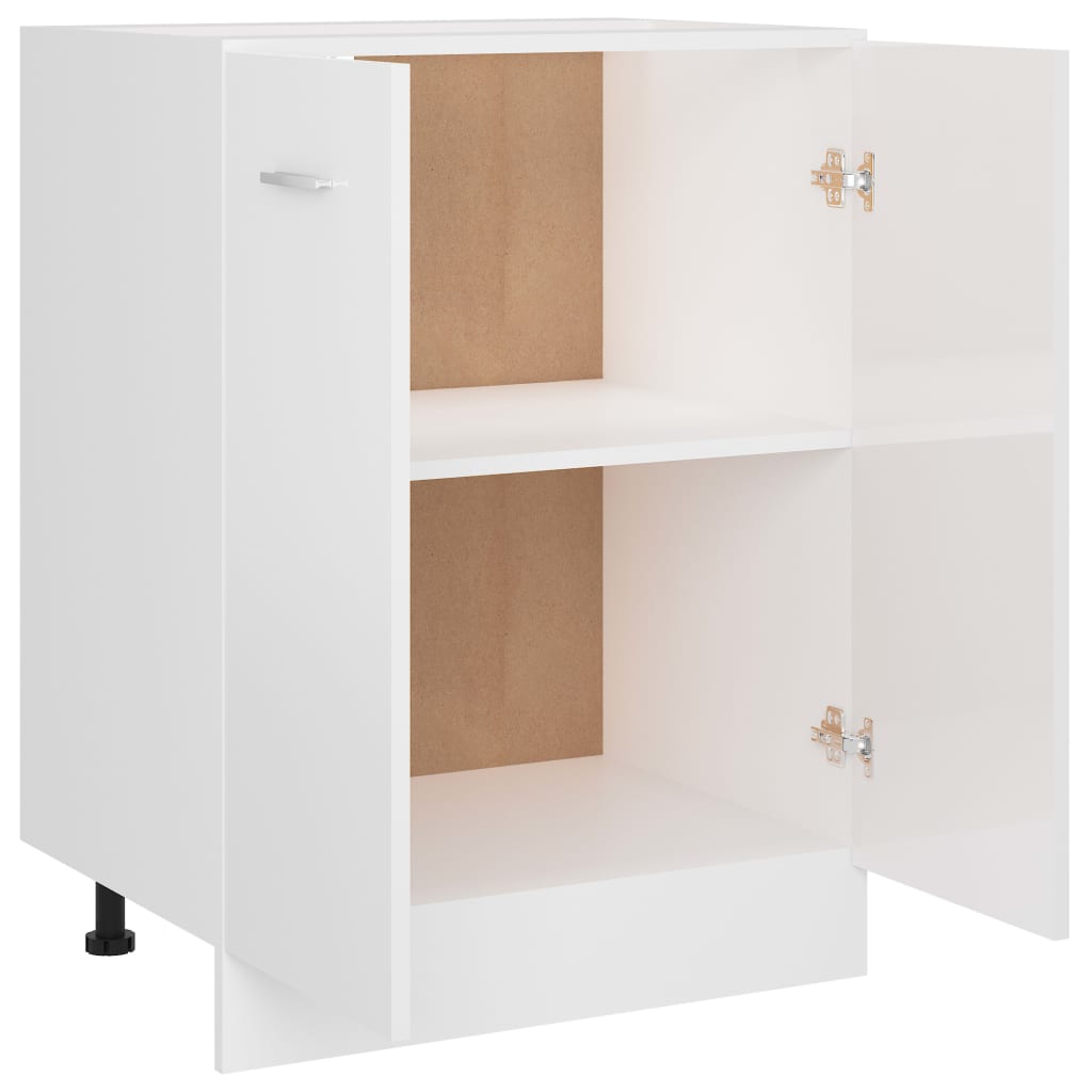 Bottom Cabinet Lyon High Gloss White 60x46x81.5 cm Engineered Wood