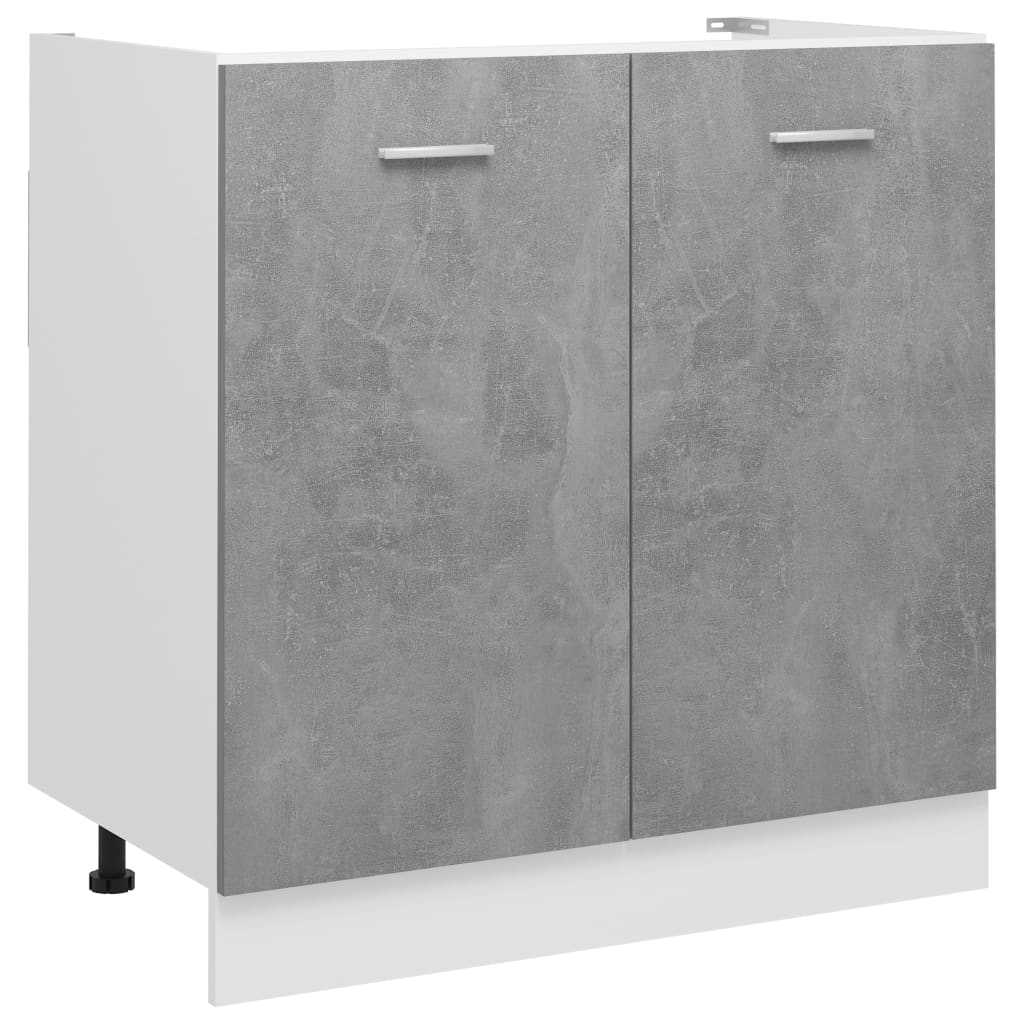 Sink Bottom Cabinet Concrete Grey 80x46x81.5 cm Engineered Wood