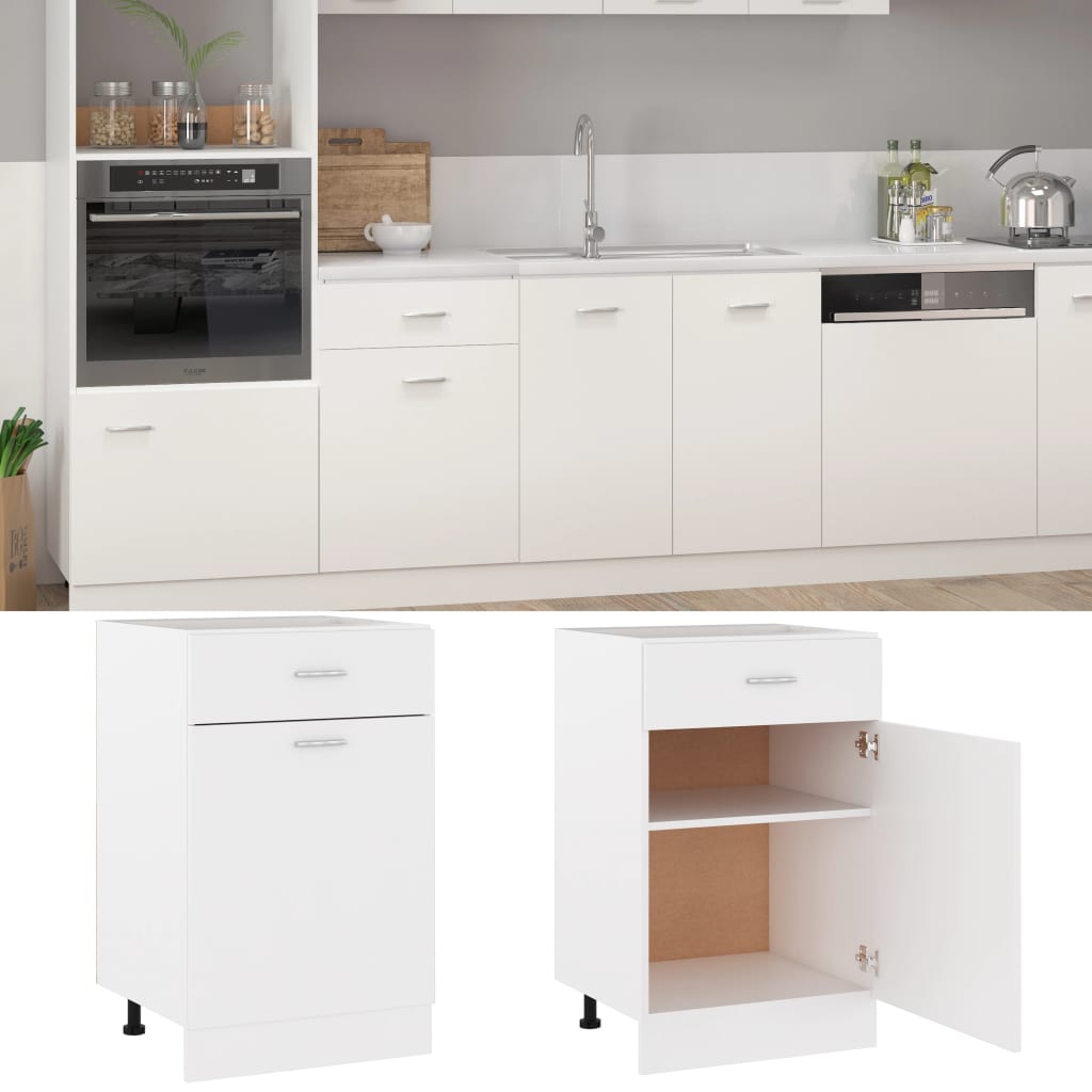 Drawer Bottom Cabinet Lyon White 50x46x81.5 cm Engineered Wood