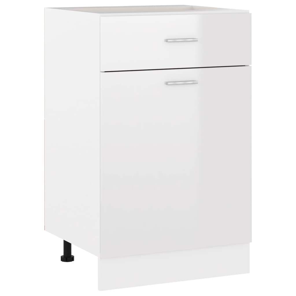 Drawer Bottom Cabinet Lyon High Gloss White 50x46x81.5 cm Engineered Wood