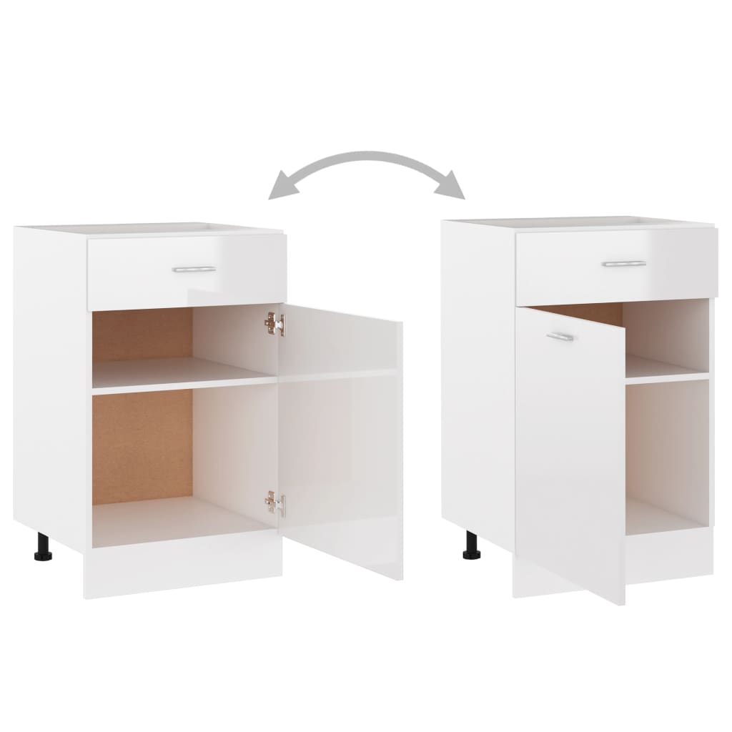 Drawer Bottom Cabinet Lyon High Gloss White 50x46x81.5 cm Engineered Wood