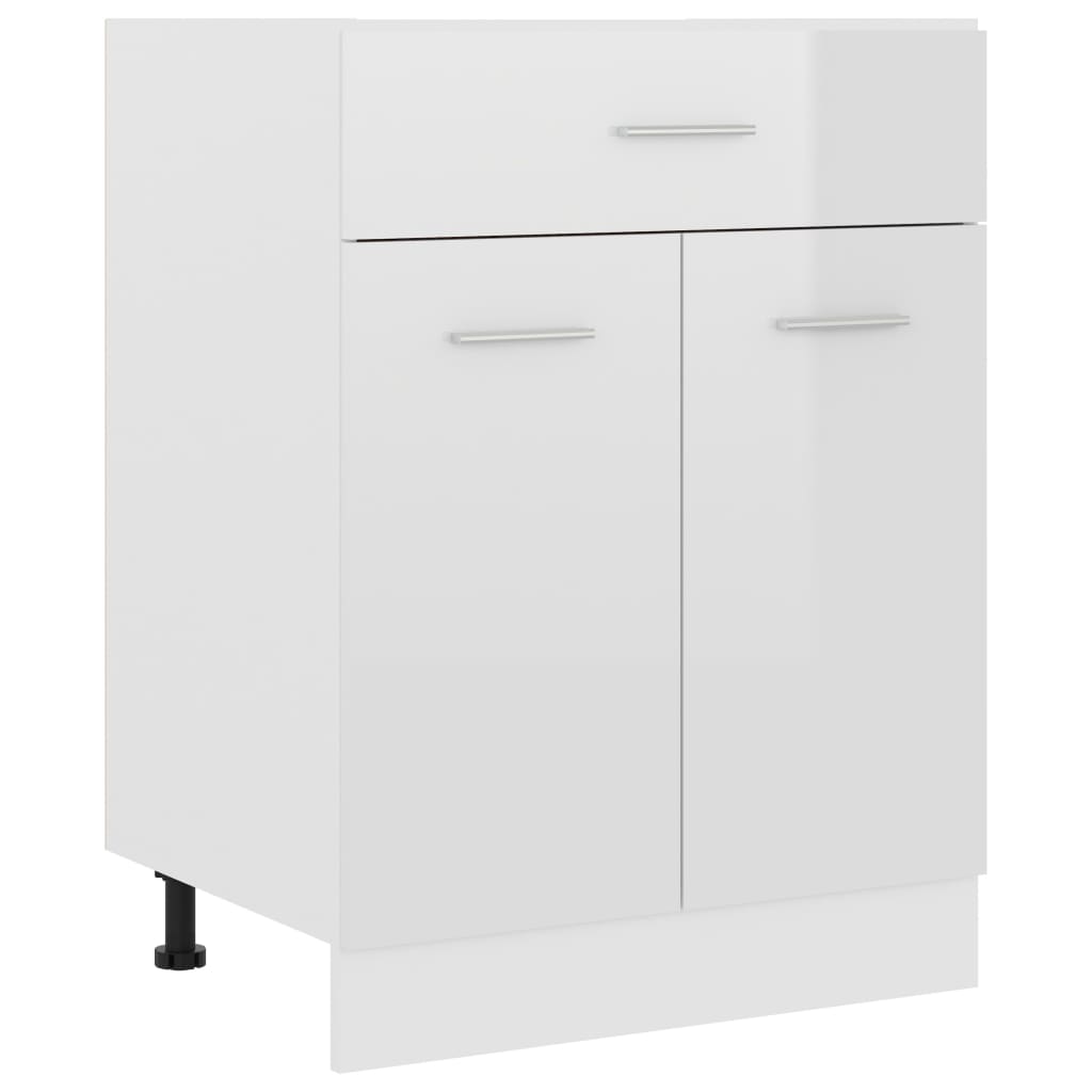 Drawer Bottom Cabinet Lyon High Gloss White 60x46x81.5 cm Engineered Wood