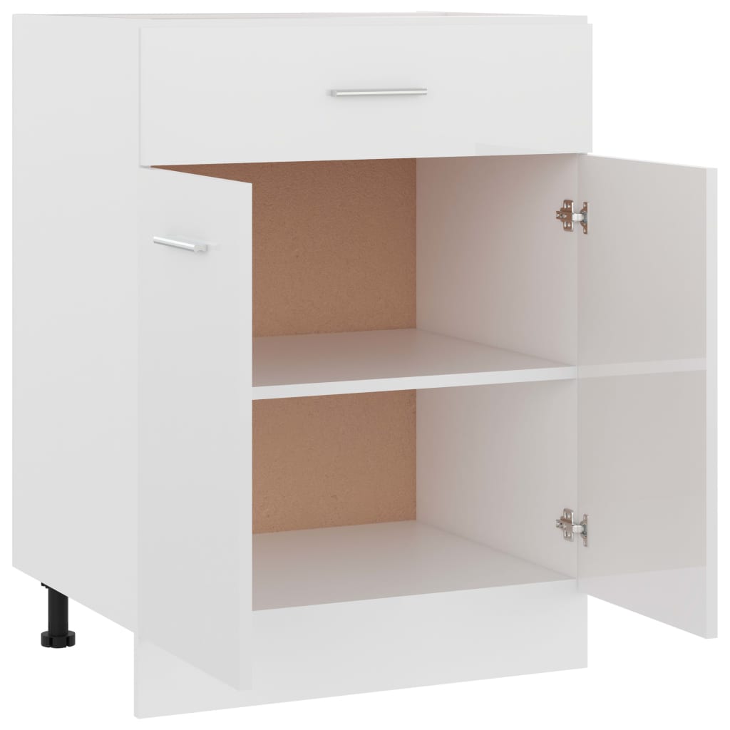 Drawer Bottom Cabinet Lyon High Gloss White 60x46x81.5 cm Engineered Wood