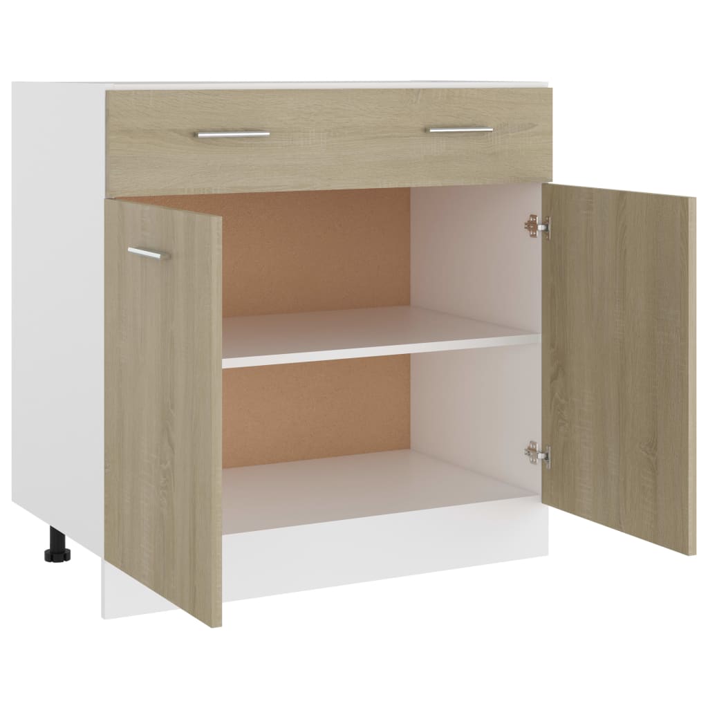 Drawer Bottom Cabinet Sonoma Oak 80x46x81.5 cm Engineered Wood