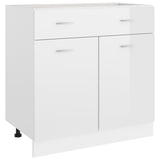 Drawer Bottom Cabinet Lyon High Gloss White 80x46x81.5 cm Engineered Wood