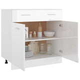 Drawer Bottom Cabinet Lyon High Gloss White 80x46x81.5 cm Engineered Wood