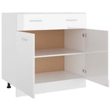 Drawer Bottom Cabinet Lyon High Gloss White 80x46x81.5 cm Engineered Wood