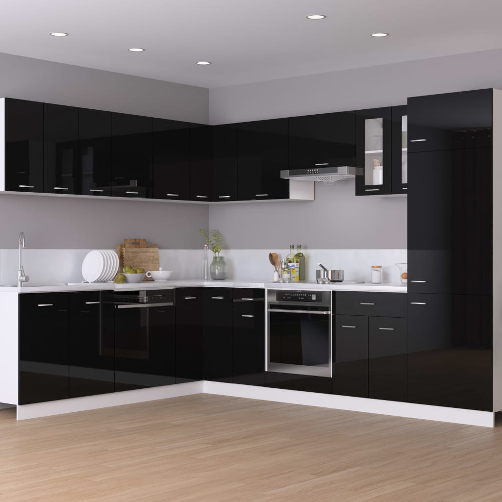 Hanging Cabinet Lyon High Gloss Black 29.5x31x60 cm Engineered Wood