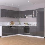 Hanging Cabinet Lyon High Gloss Grey 29.5x31x60 cm Engineered Wood