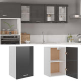 Hanging Cabinet Lyon High Gloss Grey 39.5x31x60 cm Engineered Wood