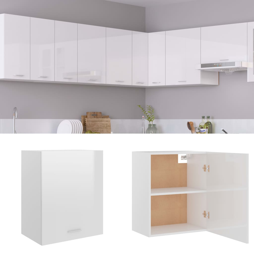 Hanging Cabinet Lyon High Gloss White 50x31x60 cm Engineered Wood