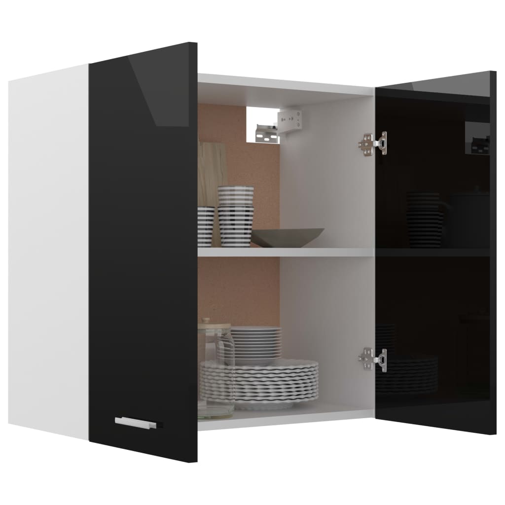 Hanging Cabinet Lyon High Gloss Black 60x31x60 cm Engineered Wood