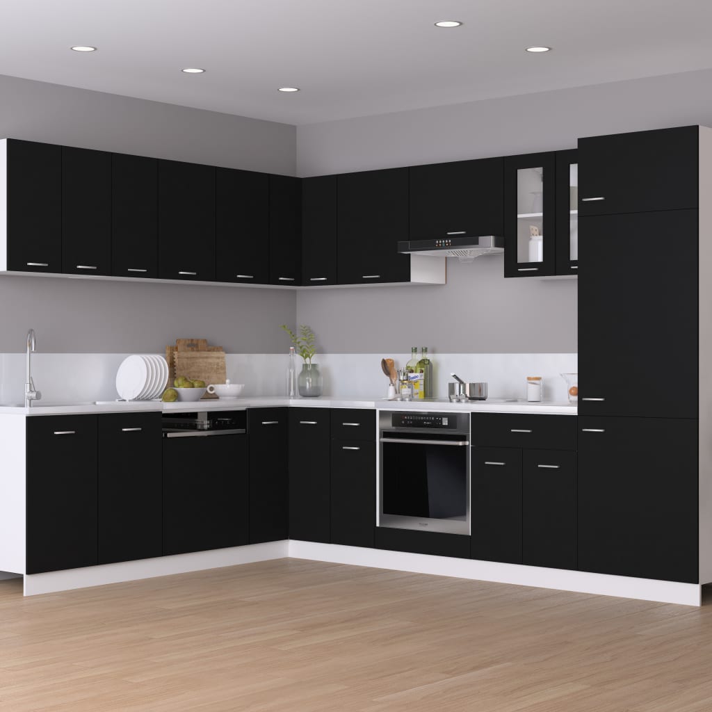 Corner Bottom Cabinet Lyon Black 75.5x75.5x81.5 cm Engineered Wood