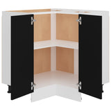 Corner Bottom Cabinet Lyon Black 75.5x75.5x81.5 cm Engineered Wood