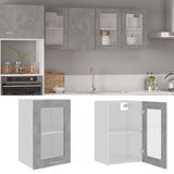 Hanging Glass Cabinet Lyon Concrete Grey 40x31x60 cm Engineered Wood